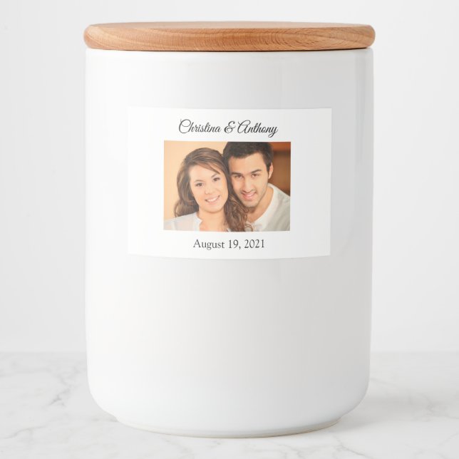 Mariage photo personnalisé Jar Favoriser Étiquette (Devant)