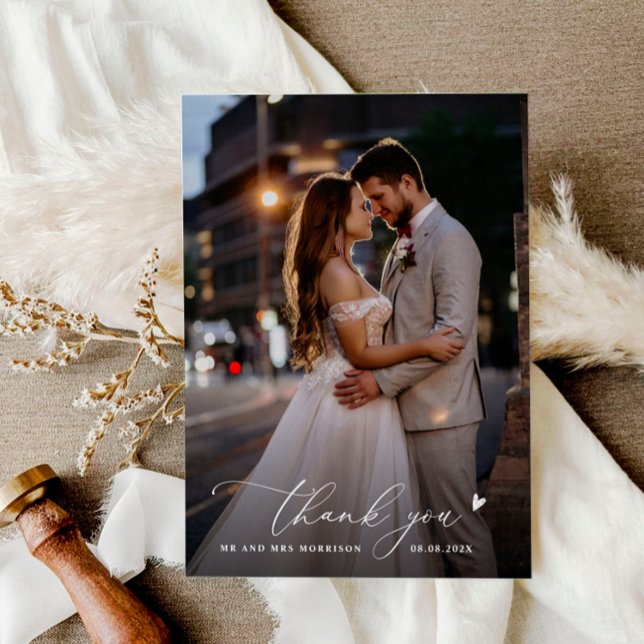 mariage photo personnalisé moderne merci (Créateur téléchargé)