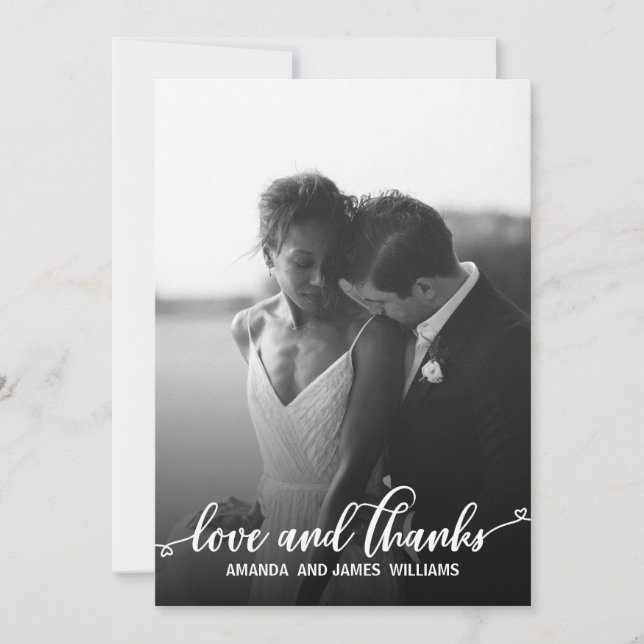MARIAGE photo ROMANTIQUE SIMPLE COEURS DE MERCI (Devant)