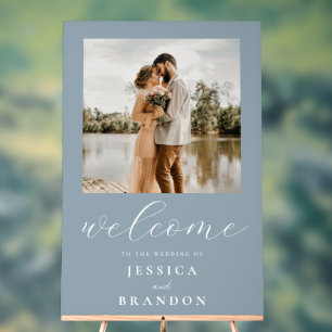 Mariage photo simple Dusty Blue Chic Bienvenue