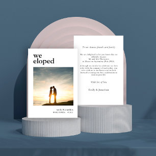 Mariage photo simple Nous Elopé Faire-part