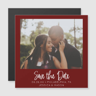 Mariage photo vintage Enregistrer la date Magnets