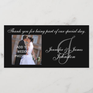 Mariage Photographie Carte de remerciements Monogr