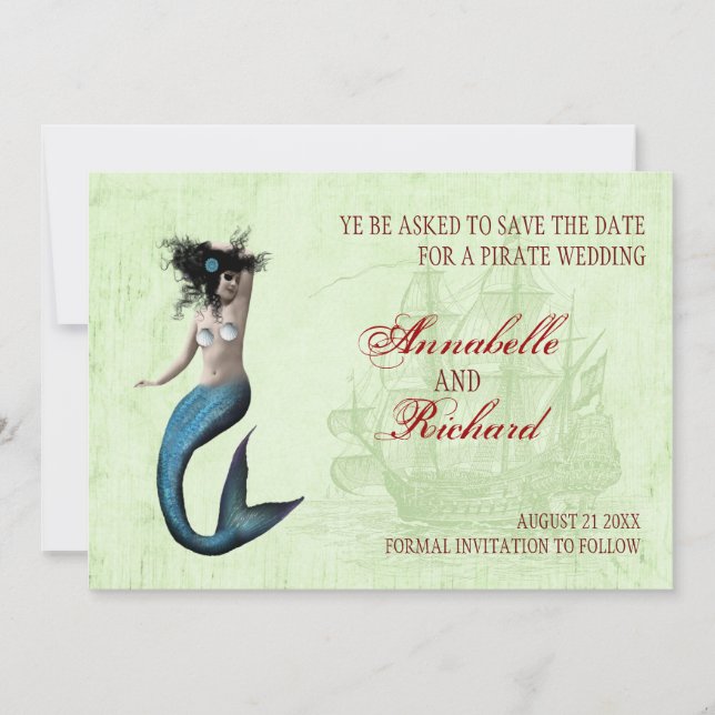 Mariage Pirate Enregistrer Les Cartes De Date (Devant)