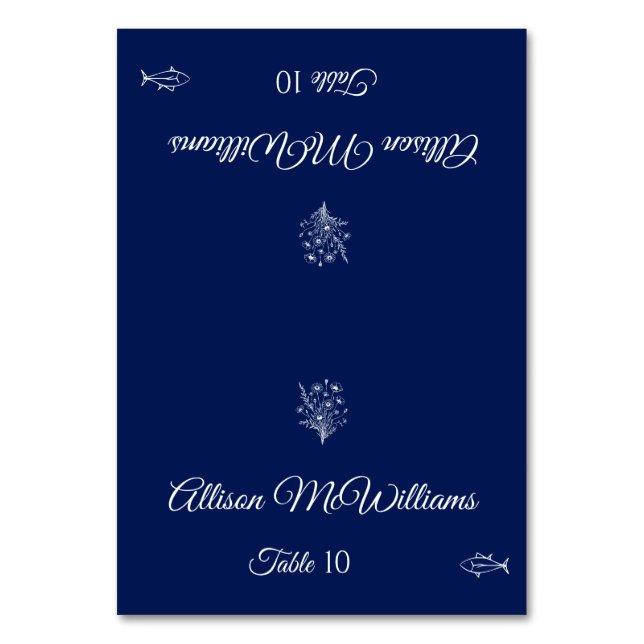 Mariage Place carte Fleur sauvage Elegance Poisson (Par défaut)