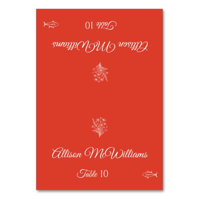 Mariage Place carte Fleur sauvage Elegance Poisson (Par défaut)