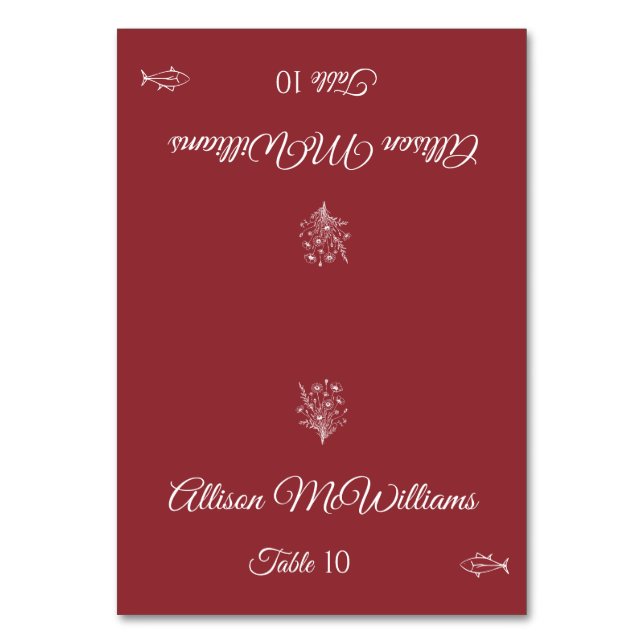 Mariage Place carte Fleur sauvage Elegance Poisson (Par défaut)
