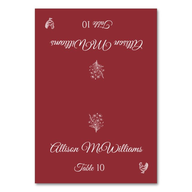 Mariage Place carte Fleurs sauvages-volaille-Table (Par défaut)