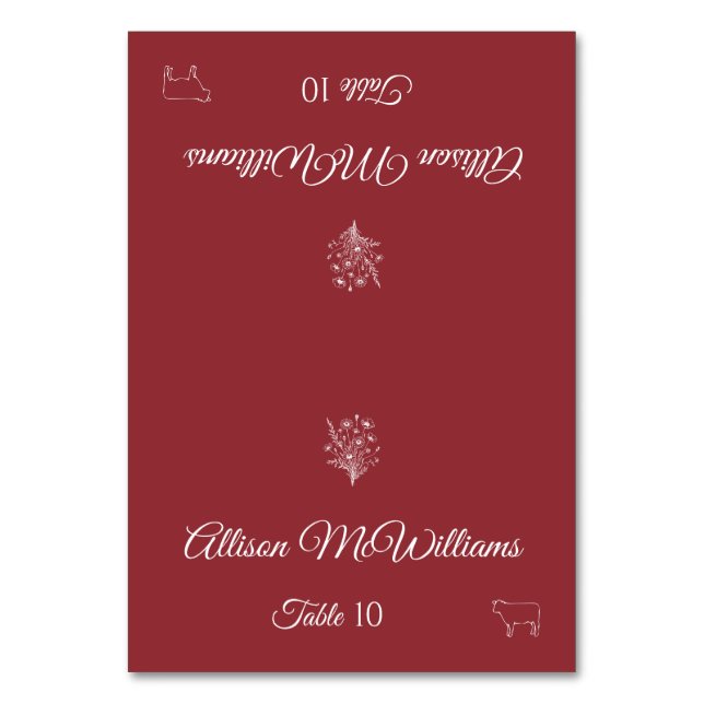Mariage Place Fleur sauvage carte Elégance-Viande- (Par défaut)