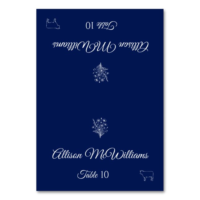 Mariage Place Fleur sauvage carte Elégance-Viande- (Par défaut)