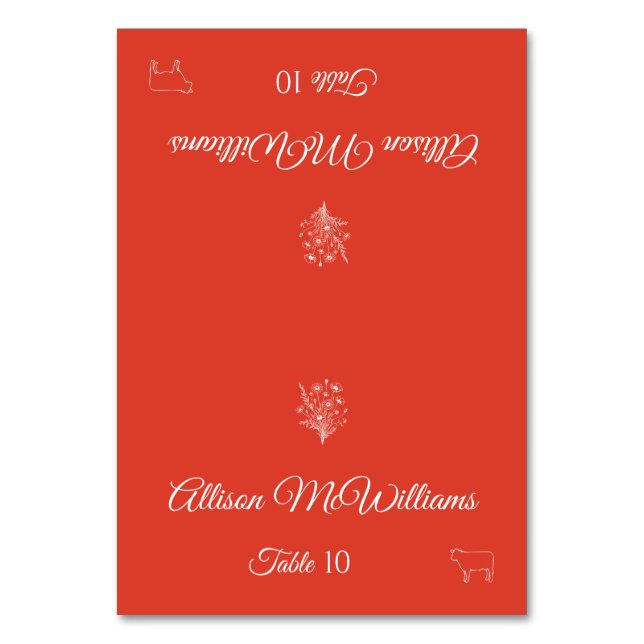 Mariage Place Fleur sauvage carte Elégance-Viande- (Par défaut)