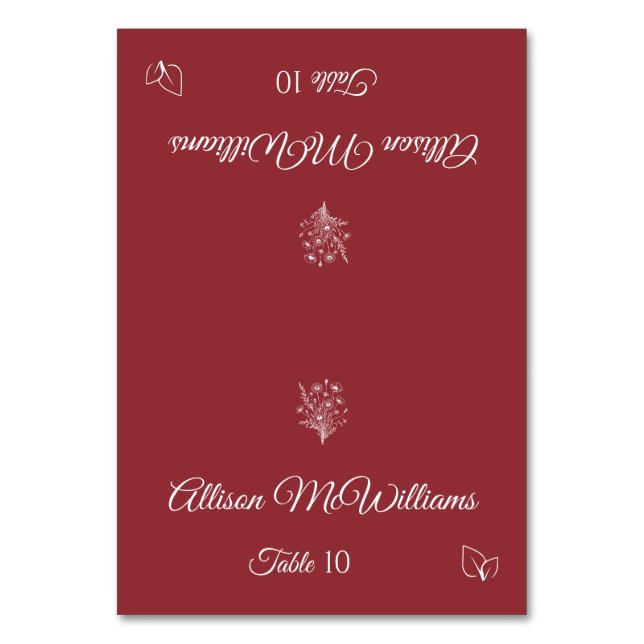 Mariage Place Fleur sauvage de carte Elégance-Végé (Par défaut)