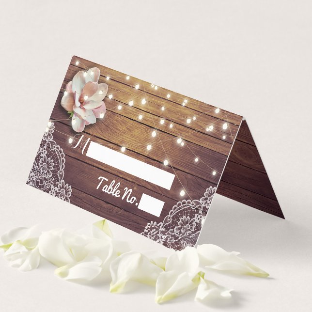 Mariage Place Numéro de table Floral Lumière Dente (Créateur téléchargé)