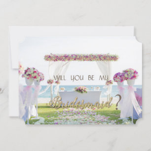 Mariage plage, Carte de femme de chambre florale
