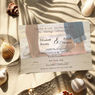 Mariage plage, Invitation pieds