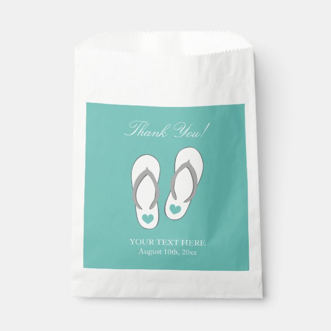 Mariage plage personnalisé merci fête sacs de fave (Devant)