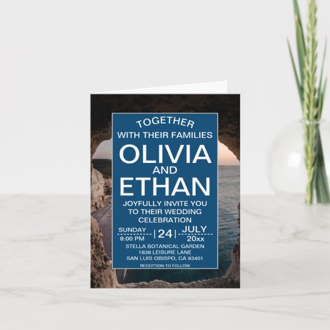 Mariage plage Seascape Invitation (Devant)