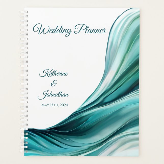 Mariage-Planificateur-Moderne Abstrait-Émeraude Ve (Devant)
