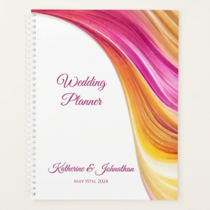 Mariage-Planificateur-Moderne Abstrait-rose orange