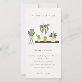 Mariage Plante Succulent à pots mignons Invitation