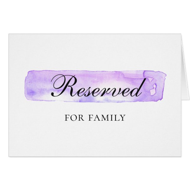 Mariage pourpre aquarelle. Signe réservé simple (Devant Horizontal)