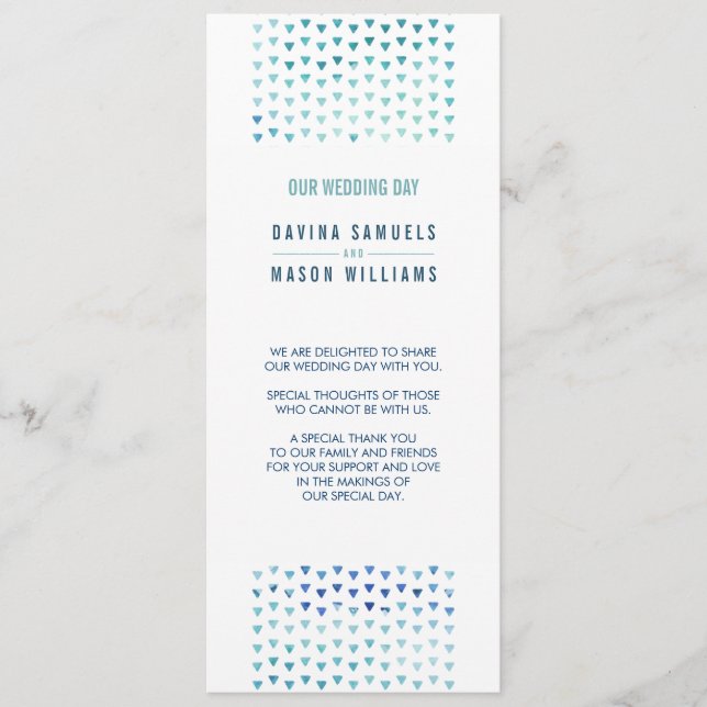MARIAGE PROGRAMME DE CÉRÉMONIE simple boho motif b (Devant)