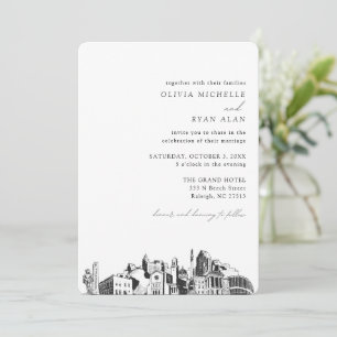 Mariage Raleigh Elegant Skyline Invitation