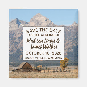 Mariage Ranch rural Enregistrer la date Magnet