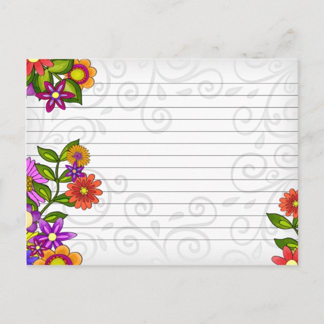 Mariage Recette Carte Fleurs Lumineuses (Devant)