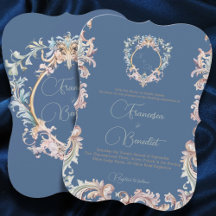 Mariage Regency Elegant Dusty Blue Invitation