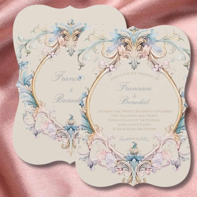 Mariage Regency Élégante Invitation Vintage (Créateur téléchargé)