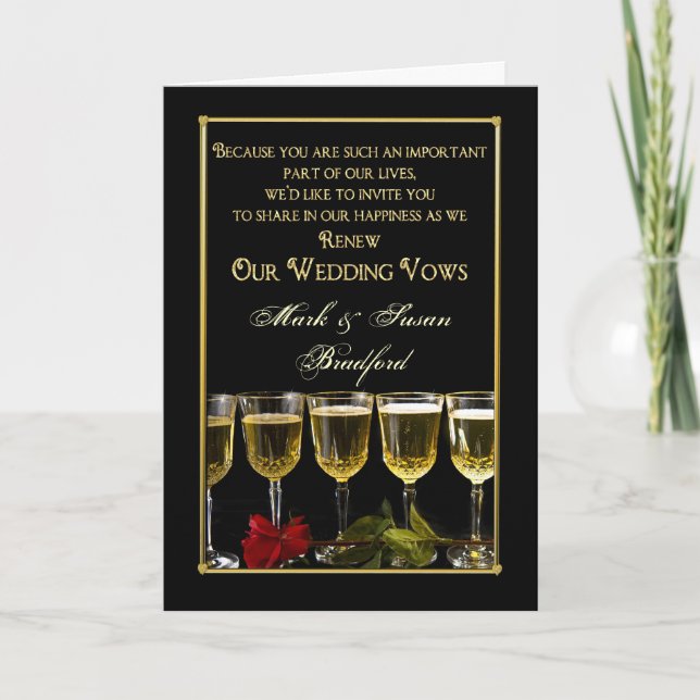 Mariage Renouvellement de Vows Invitation - Rose/V (Devant)