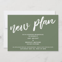 Mariage Reporté Nouveau Plan Carte Verte Olive