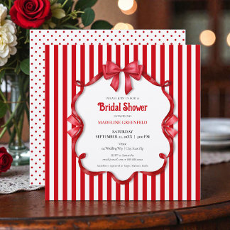 Mariage rétro rouge et blanc : Invitation à la fêt