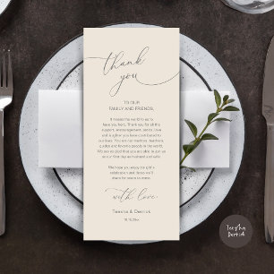 Mariage romantique Cadre Carte de remerciements