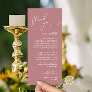 Mariage romantique Cadre Carte de remerciements