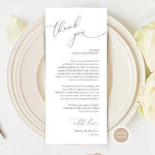 Mariage romantique Cadre Carte de remerciements