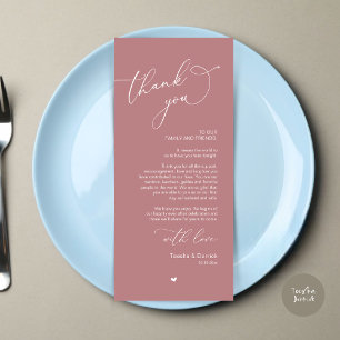 Mariage romantique Cadre Carte de remerciements