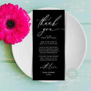 Mariage romantique Cadre Carte de remerciements