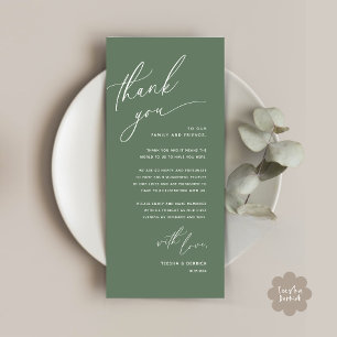 Mariage romantique Cadre Carte de remerciements