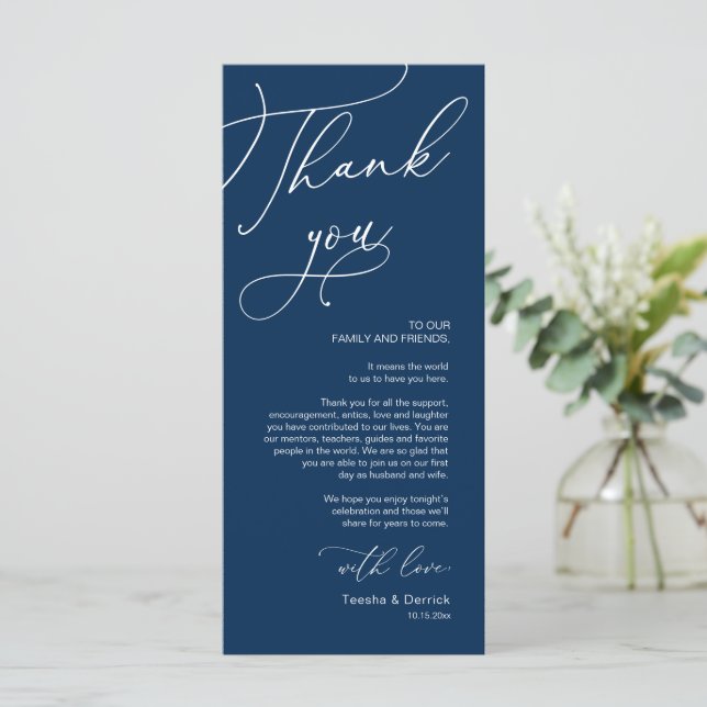 Mariage romantique Cadre Carte de remerciements (Debout devant)
