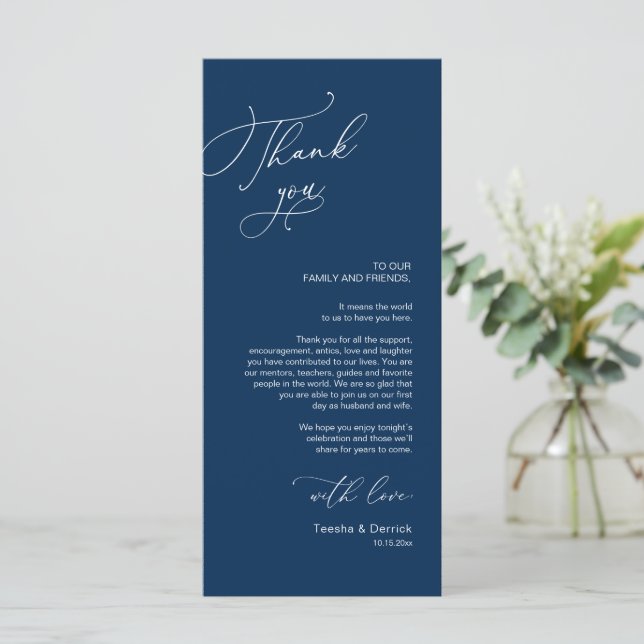 Mariage romantique Cadre Carte de remerciements (Debout devant)
