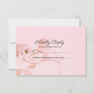 Mariage romantique rose rose pâle Rosebud RSVP