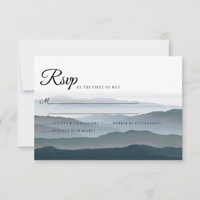 Mariage romantique rustique de montagne RSVP (Devant)