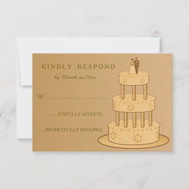 Mariage romantique vintage RSVP (Devant)