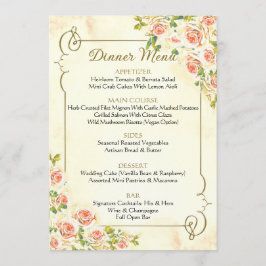 Mariage Rose antique Menu 5 x 7