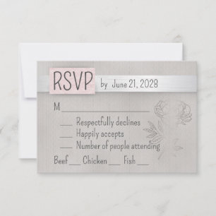 Mariage rose, argent et gris RSVP