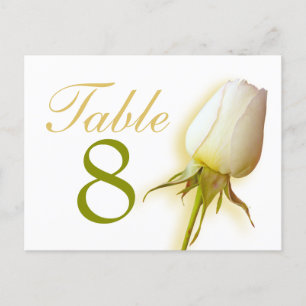 Mariage rose blanc numéro de table 1-9 carte posta