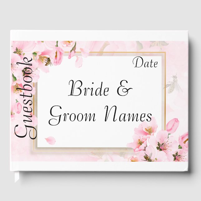 Mariage rose cerisier ou livre d'or de douche (Recto)