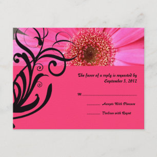 Mariage rose chaud RSVP